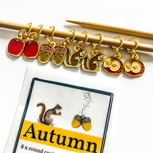 Autumn stitch markers for knitting, Custom Firefly Notes Stitch markers