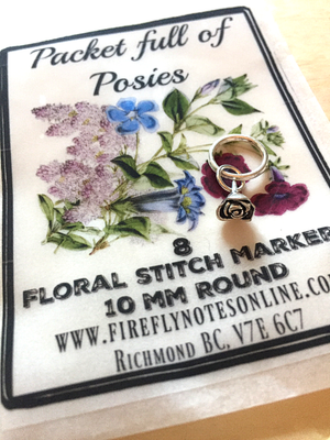 Packet of posies, Flower stitch marker pack, 10 mm snag free