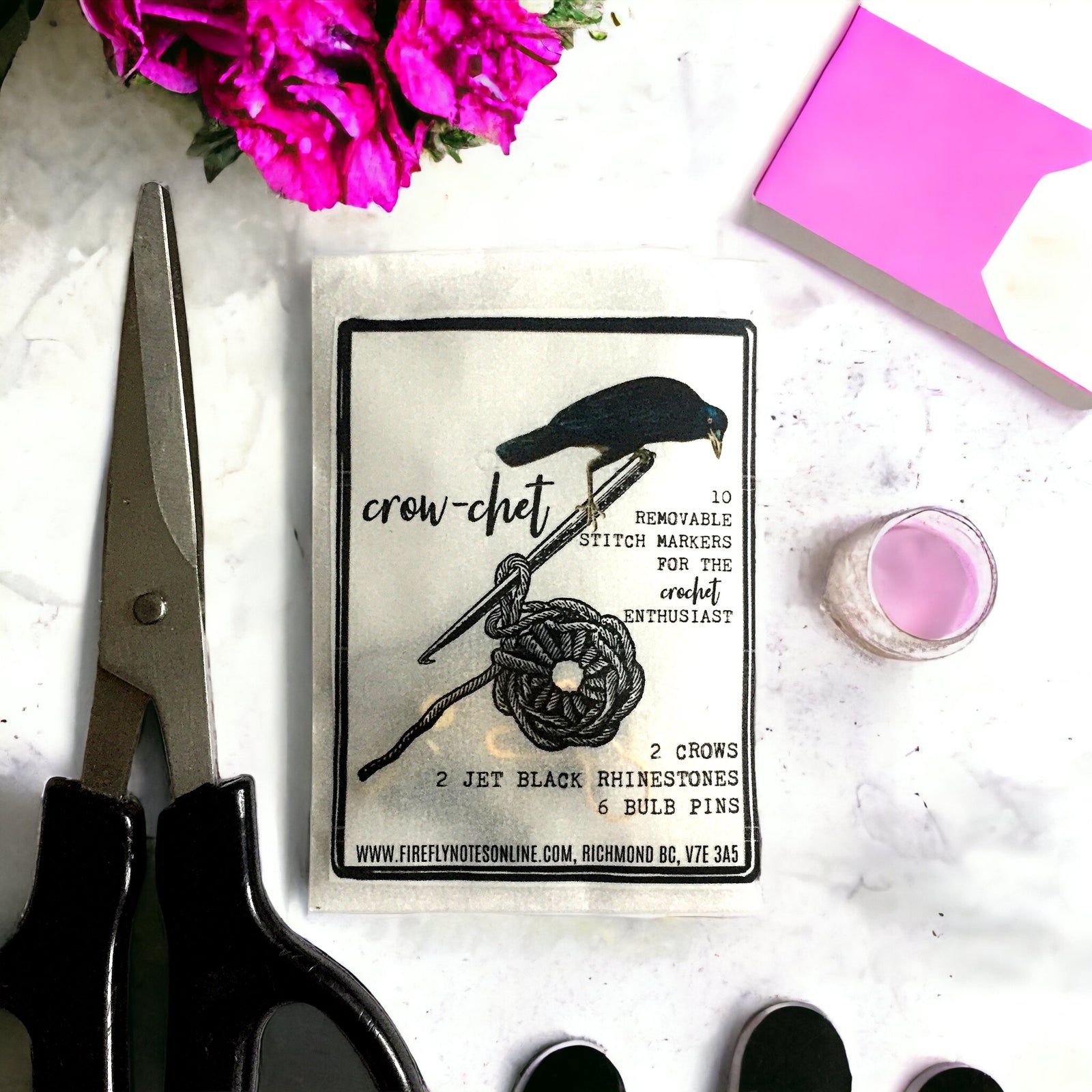 Crow-chet crochet stitch marker pack
