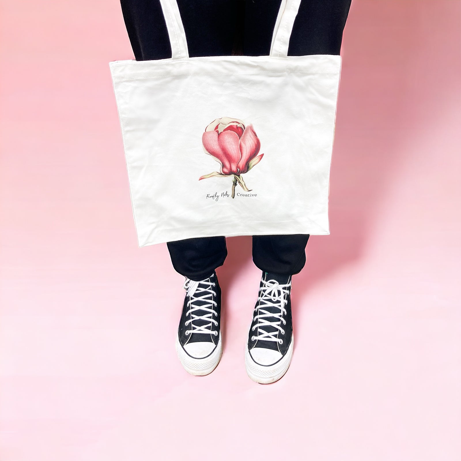 Magnolia and scissors tote bag