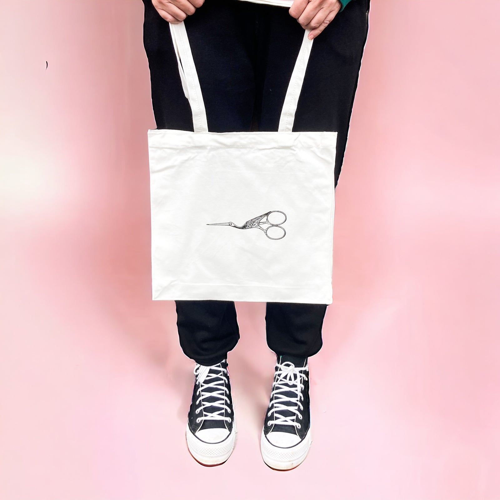 Magnolia and scissors tote bag