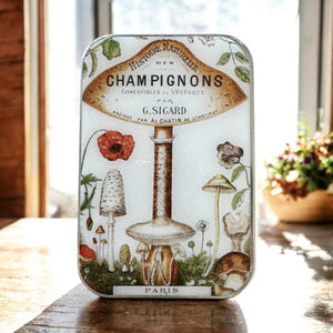 Vintage Mushroom Notions Tin – Parisian Forest Edition