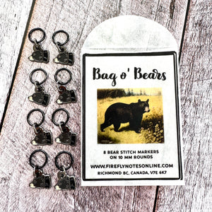 Bear Stitch Markers – Limited Edition Set of 8