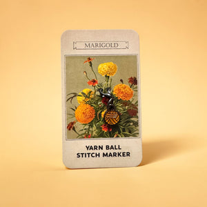 Marigold Yarn Ball Stitch Marker single– Enamel Knitting Marker
