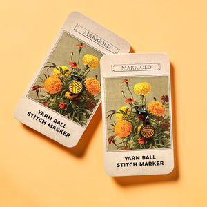 Marigold Yarn Ball Stitch Marker single– Enamel Knitting Marker