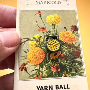 Marigold Yarn Ball Stitch Marker single– Enamel Knitting Marker