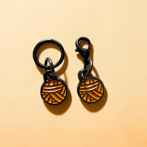 Marigold Yarn Ball Stitch Marker single– Enamel Knitting Marker