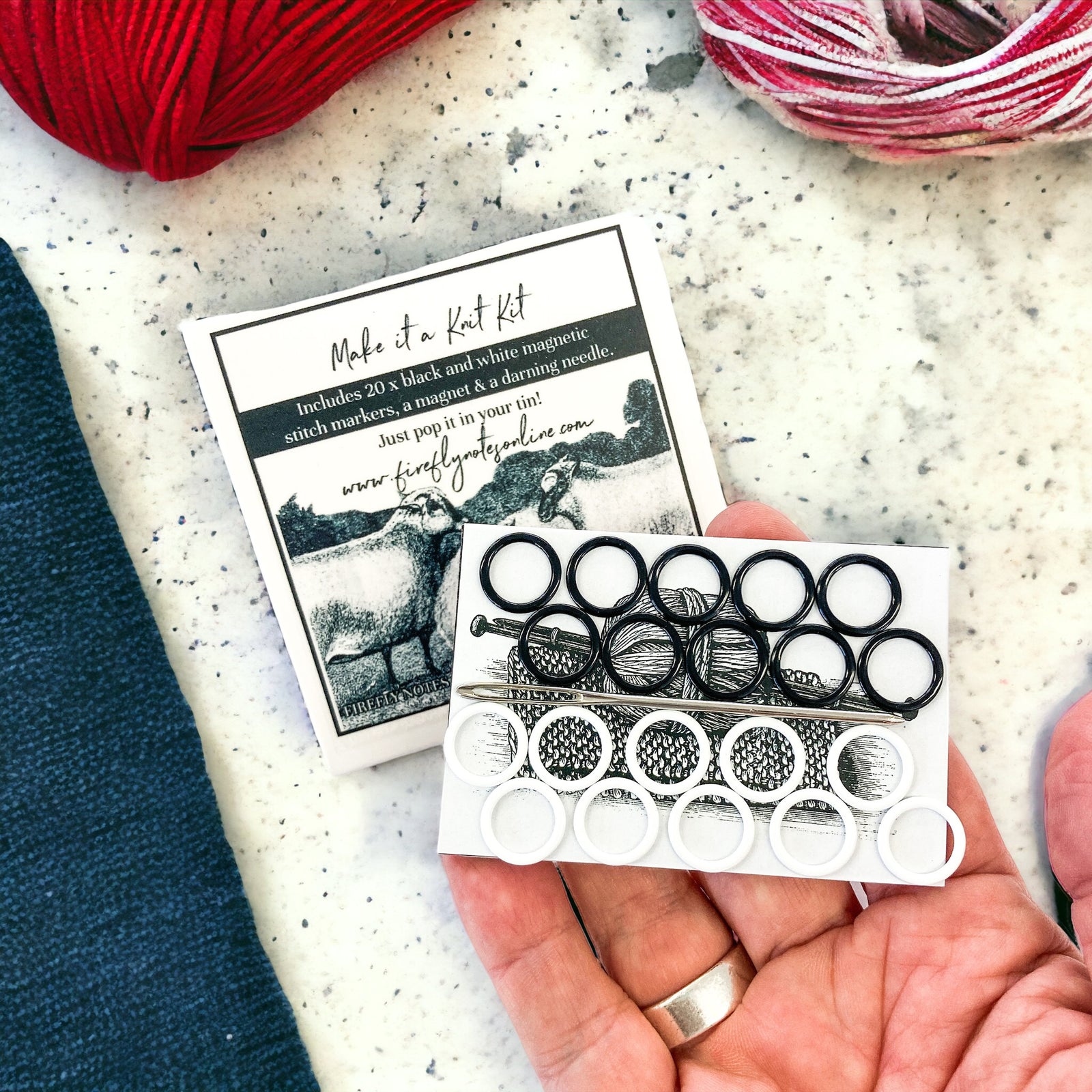 Just make it a KNIT KIT! Magnetic insert, stitch markers and needle for knitting