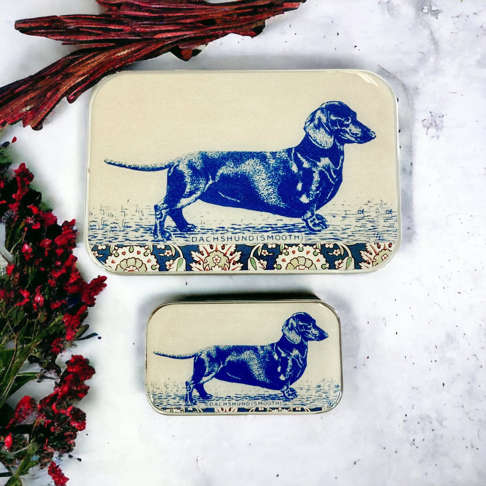 Dachshund notions tin