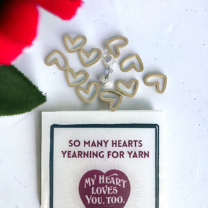 Love in stitches, Valentine's themed stitch marker trio pack