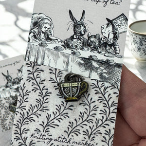 Teacup Stitch Marker – Mad Hatter’s Tea Party Edition