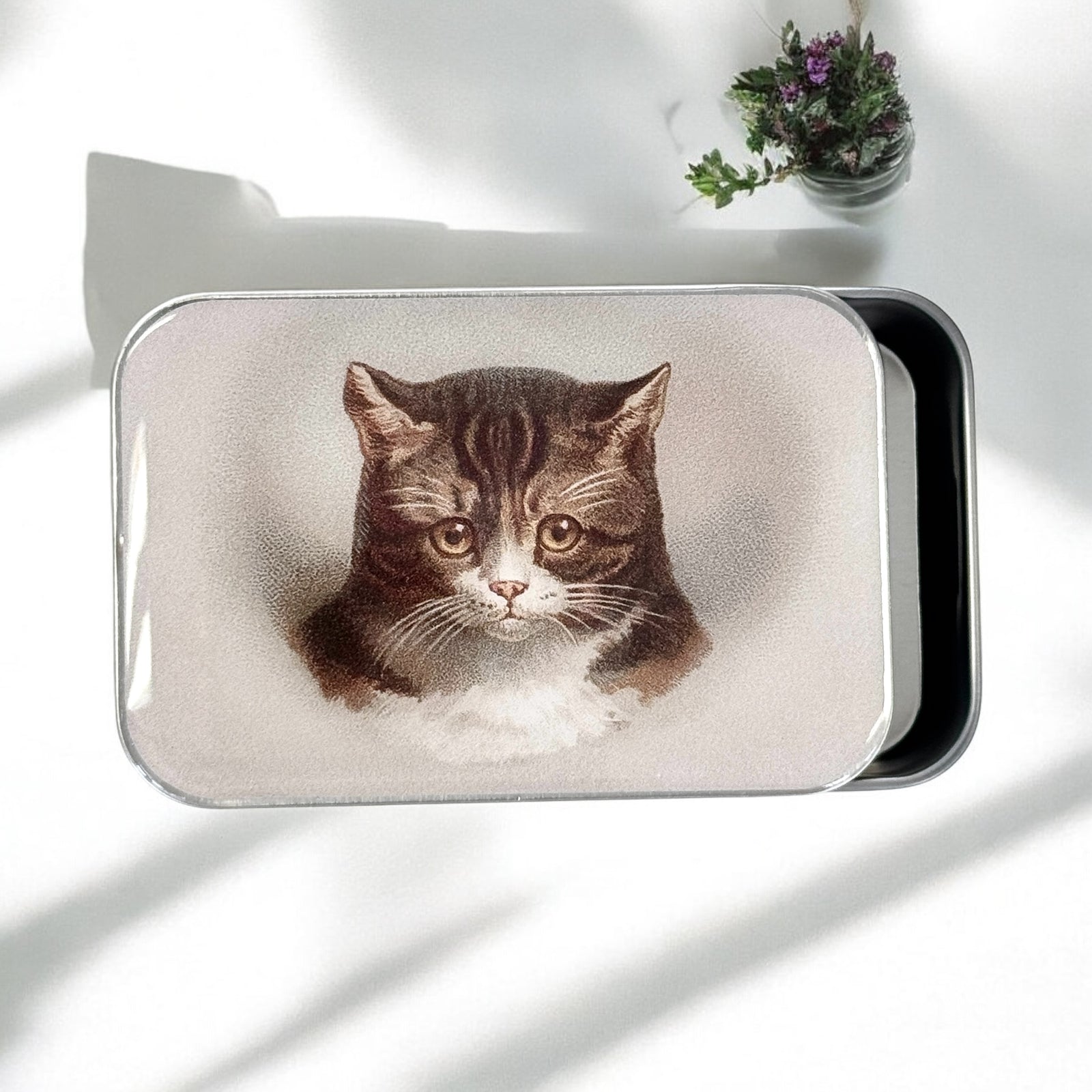 Vintage Cat Notions Tin