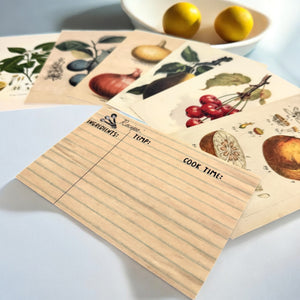 Botanical Recipe Card Set — 12 Blank Cards + Banana Bread Recipe