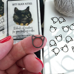 Bitty Black Kitties — Stitch Marker Pack (Set of 13)
