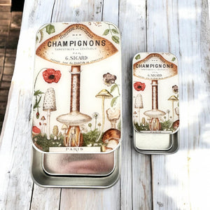 Vintage Mushroom Notions Tin – Parisian Forest Edition