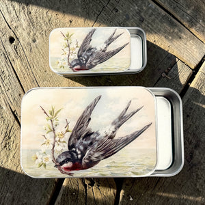 Spring Swallow Notions Tin
