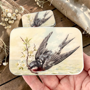 Spring Swallow Notions Tin