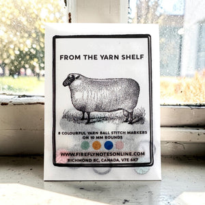 From the Yarn Shelf – Yarn Ball Stitch Marker Set (Set of 8) | Knitting Stitch Markers