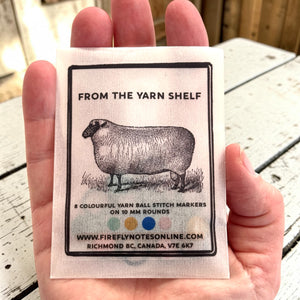 From the Yarn Shelf – Yarn Ball Stitch Marker Set (Set of 8) | Knitting Stitch Markers