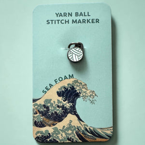 Seafoam Yarn Ball Stitch Marker single – Enamel Knitting Markers