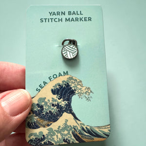 Seafoam Yarn Ball Stitch Marker single – Enamel Knitting Markers