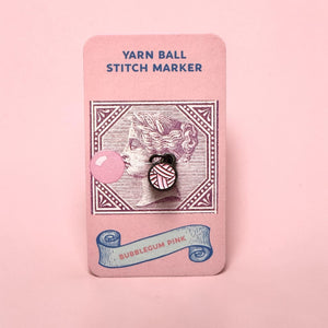 Bubblegum Pink Yarn Ball Stitch Marker – Enamel Knitting Marker
