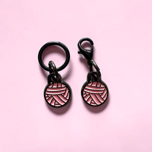 Bubblegum Pink Yarn Ball Stitch Marker – Enamel Knitting Marker