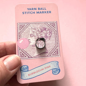 Bubblegum Pink Yarn Ball Stitch Marker – Enamel Knitting Marker
