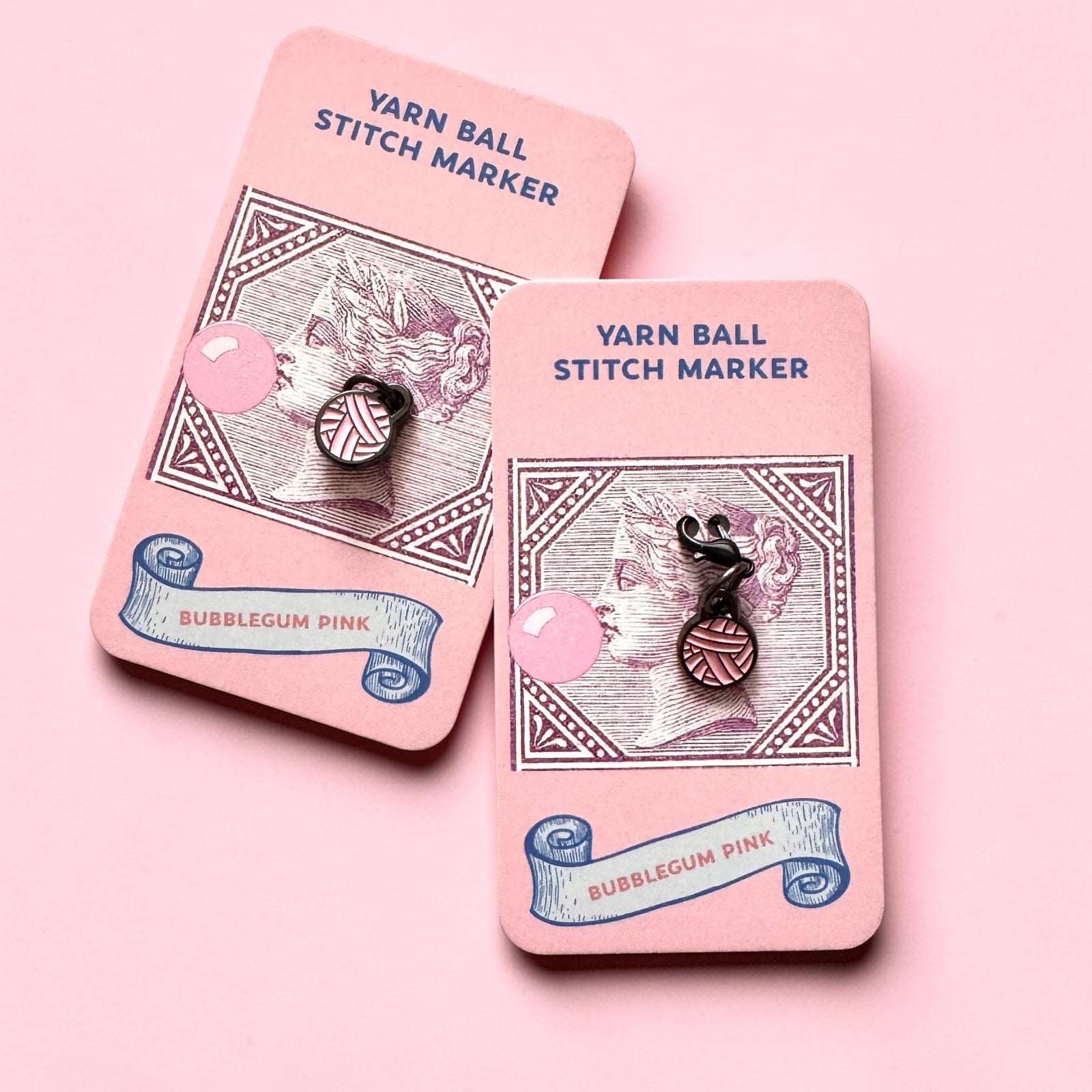 Bubblegum Pink Yarn Ball Stitch Marker – Enamel Knitting Marker