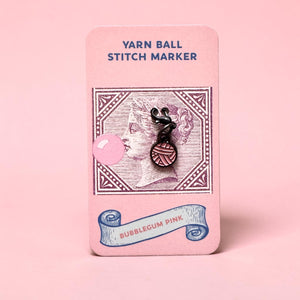 Bubblegum Pink Yarn Ball Stitch Marker – Enamel Knitting Marker