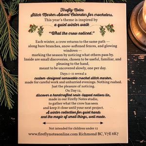 2026 CROCHET Stitch marker Advent Calendar PRESALE "What the Crow Noticed "