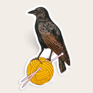 Crow Knitting & Crochet Vinyl Stickers
