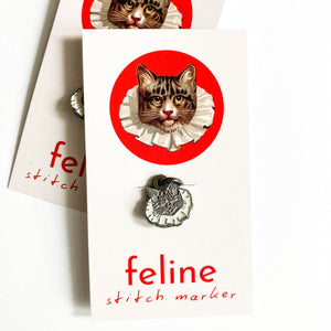 Feline stitch marker single, Custom Firefly Notes stitch marker