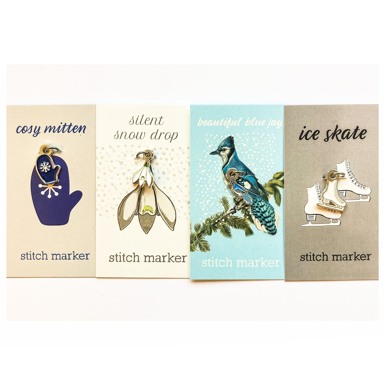 Winter single stitch marker, Custom Firefly Notes, progress keeper