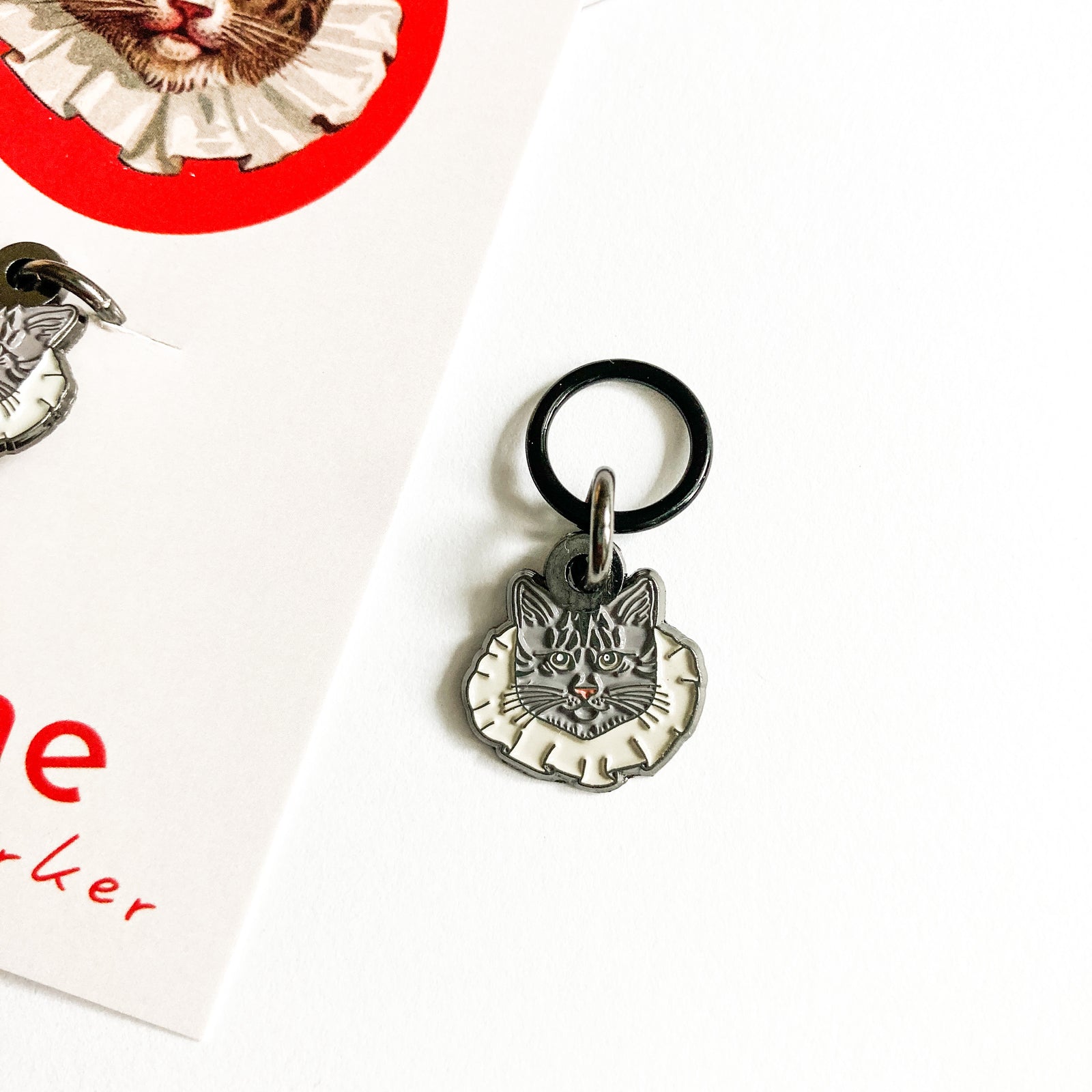 Feline stitch marker single, Custom Firefly Notes stitch marker