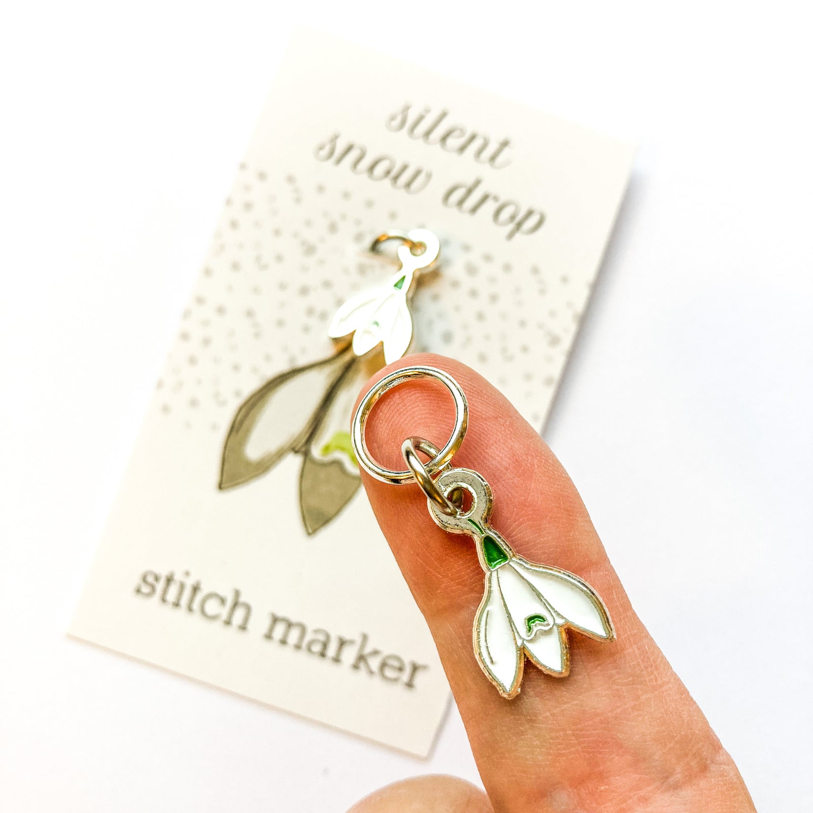 Snowdrop stitch marker or progress keeper single