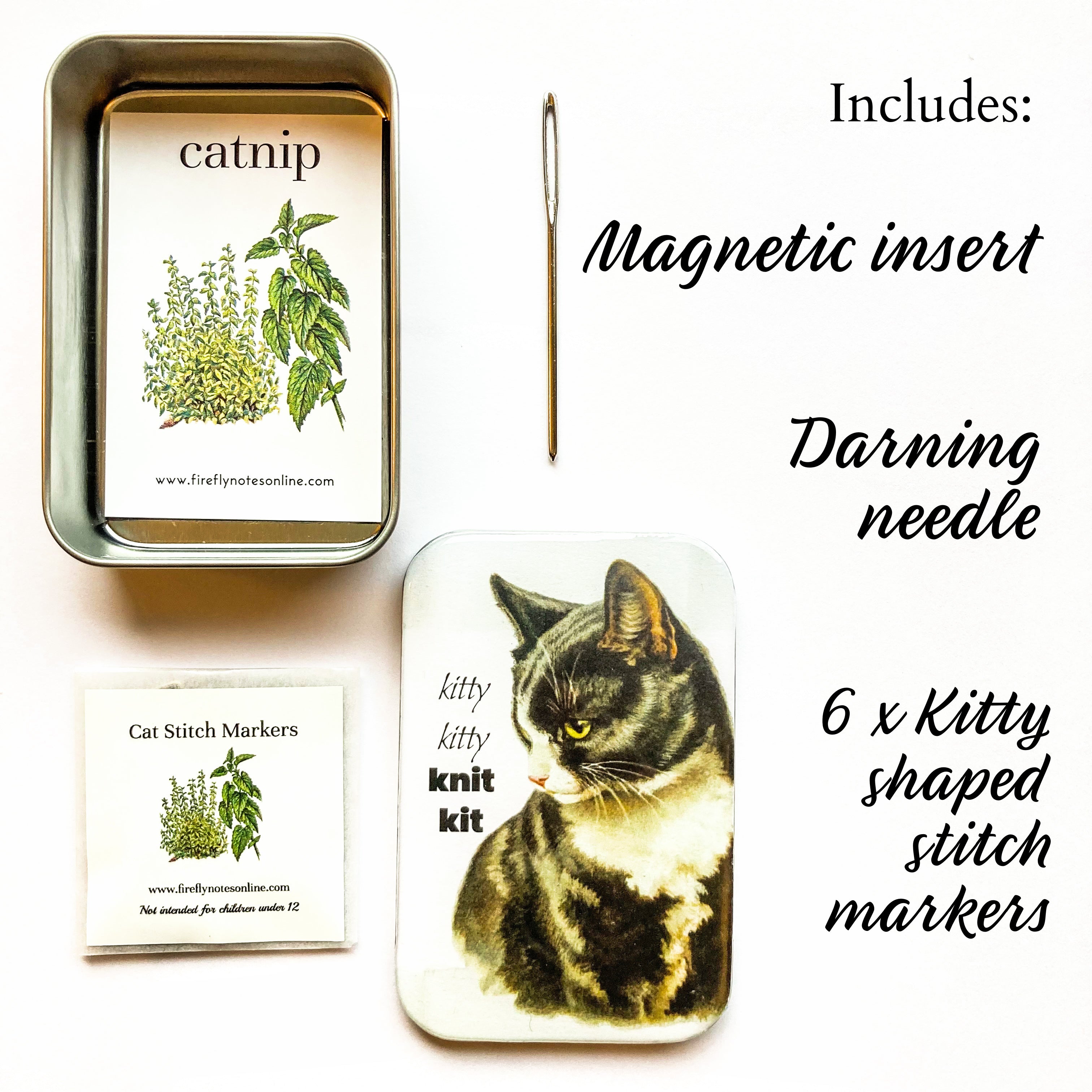 Cat Tin, Knitting notions tin - Firefly Notes