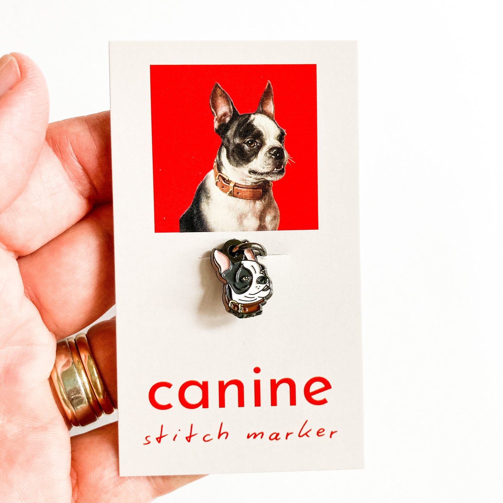 Canine single stitch marker, Custom Firefly Notes stitch marker