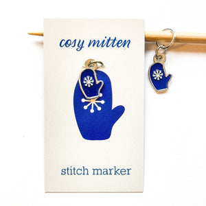 Mitten stitch marker or progress keeper for knitting or crochet