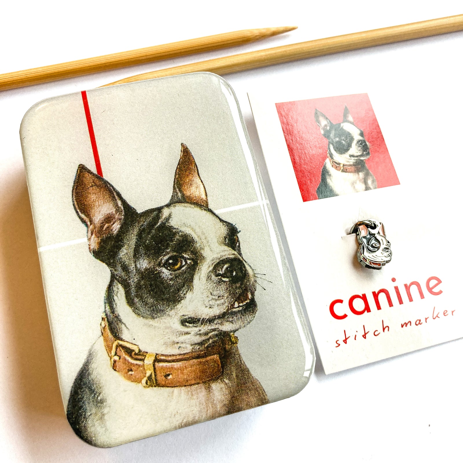 Boston Terrier notions tin