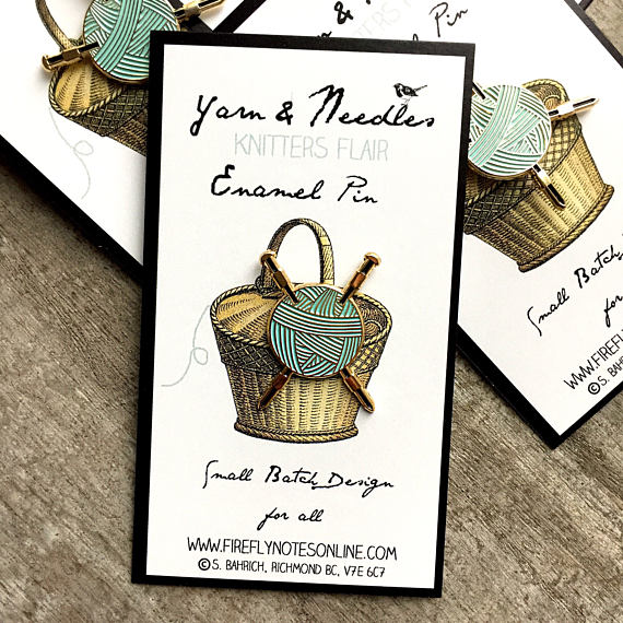 Yarn and Needles enamel pin