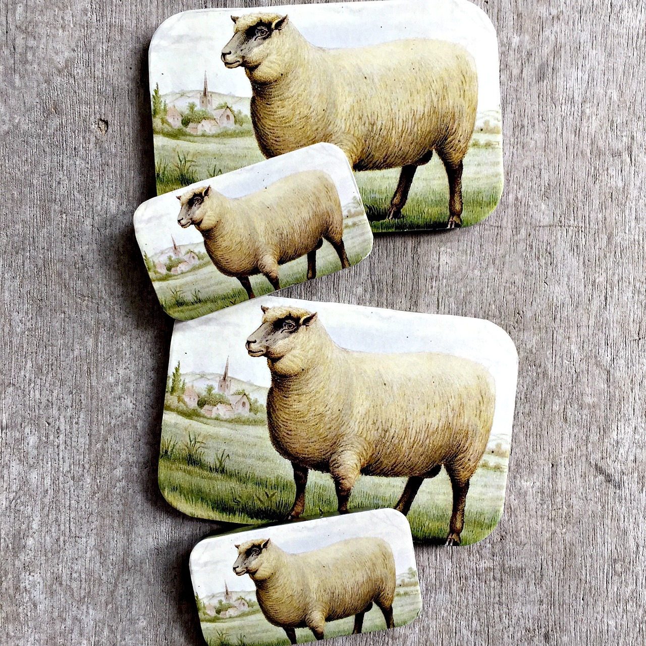 Sheep tin, Notions tin, treasure box, jewellery box (042)
