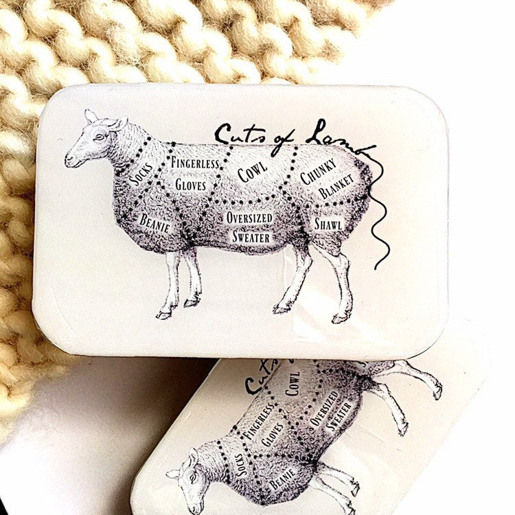 Cuts of lamb knitting notions tin