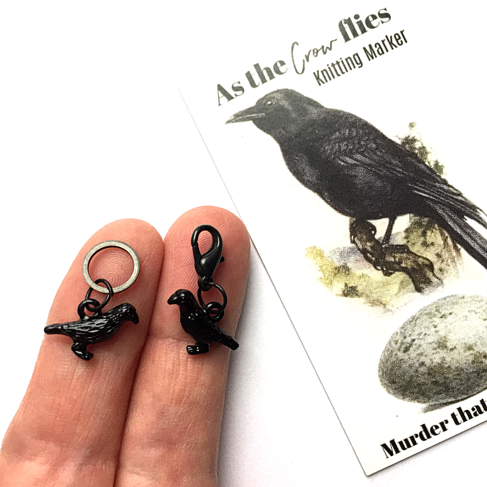 Crow stitch marker or progress keeper