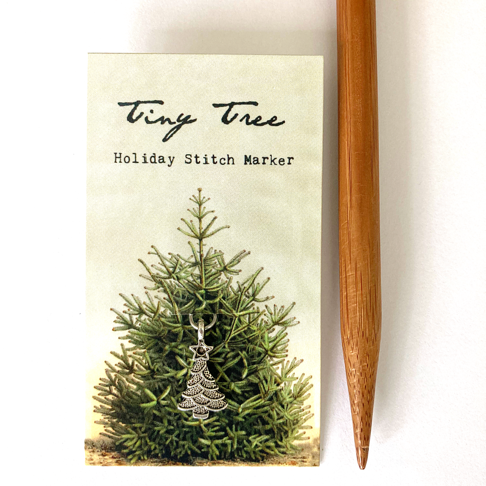 Tiny tree holiday stitch marker or progress keeper