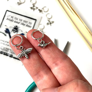 Birds and bees stitch marker pack