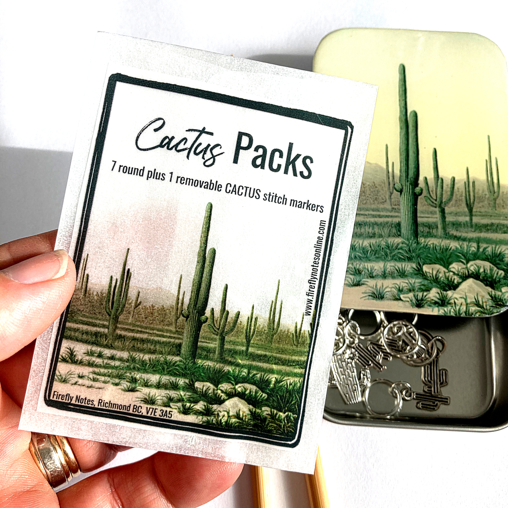 Cactus stitch marker packs