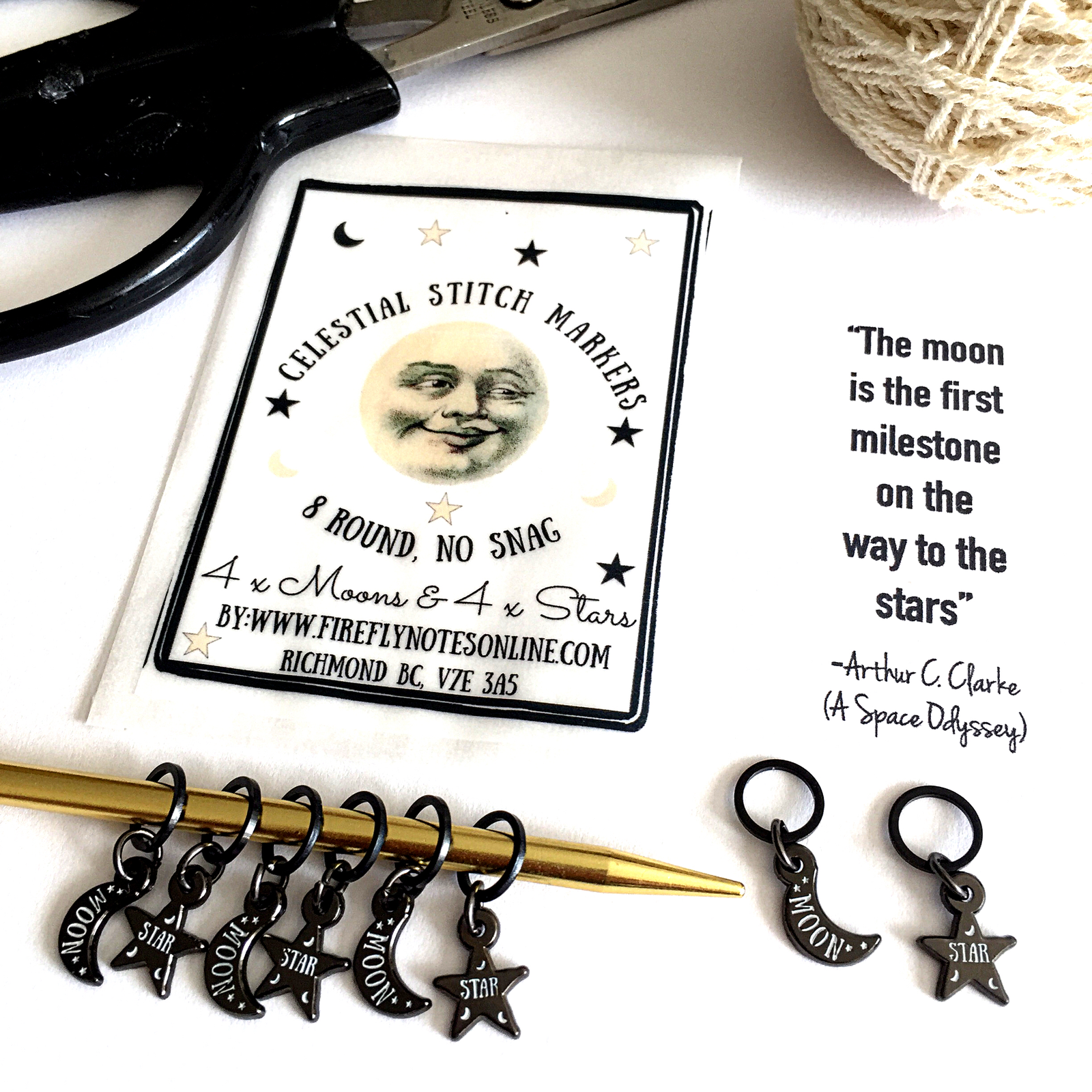 Celestial stitch marker pack