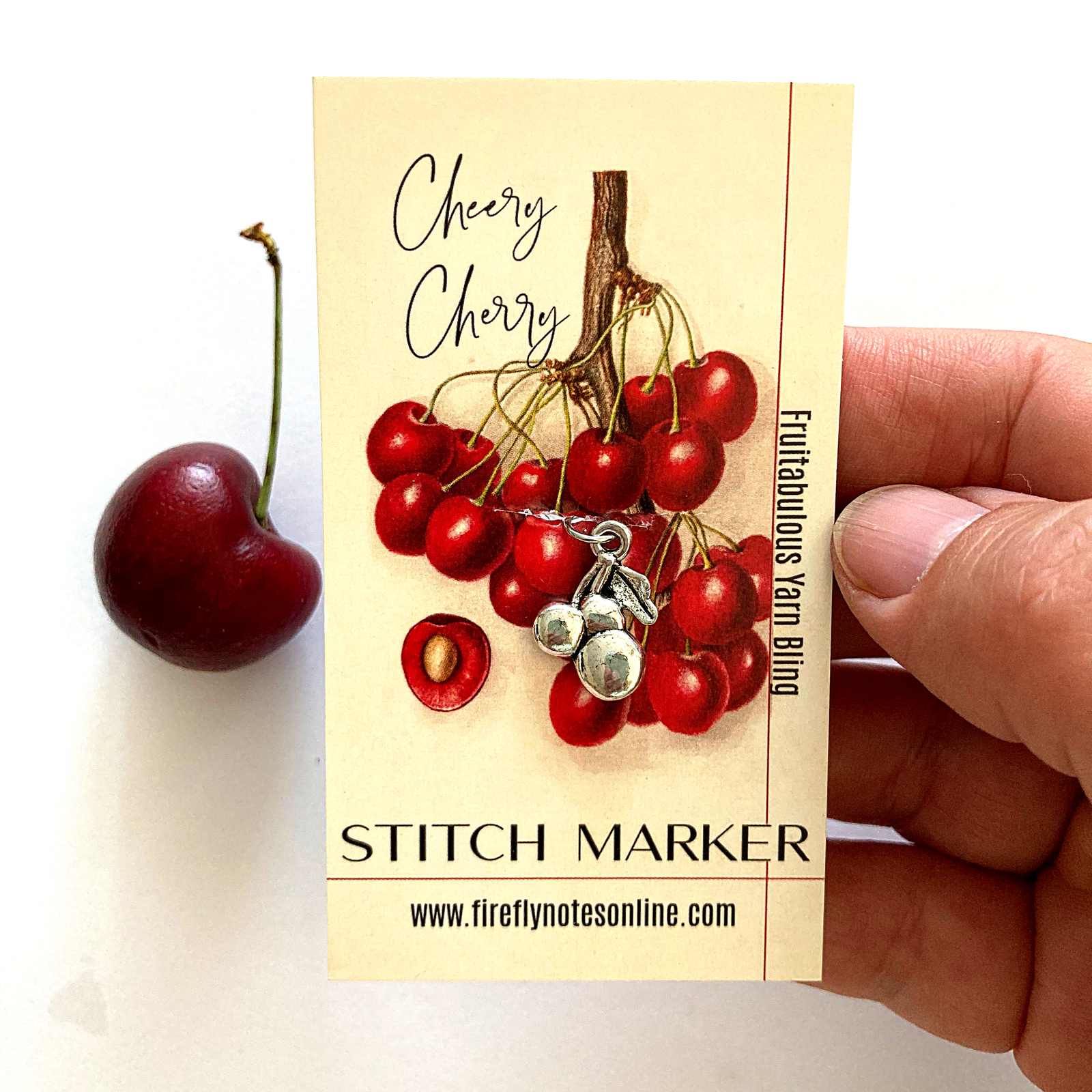 Cherry stitch marker