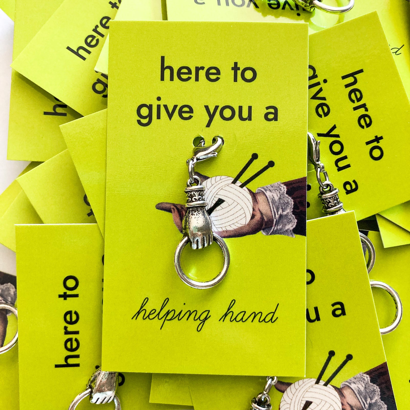 Helping hand stitch marker and progress keeper